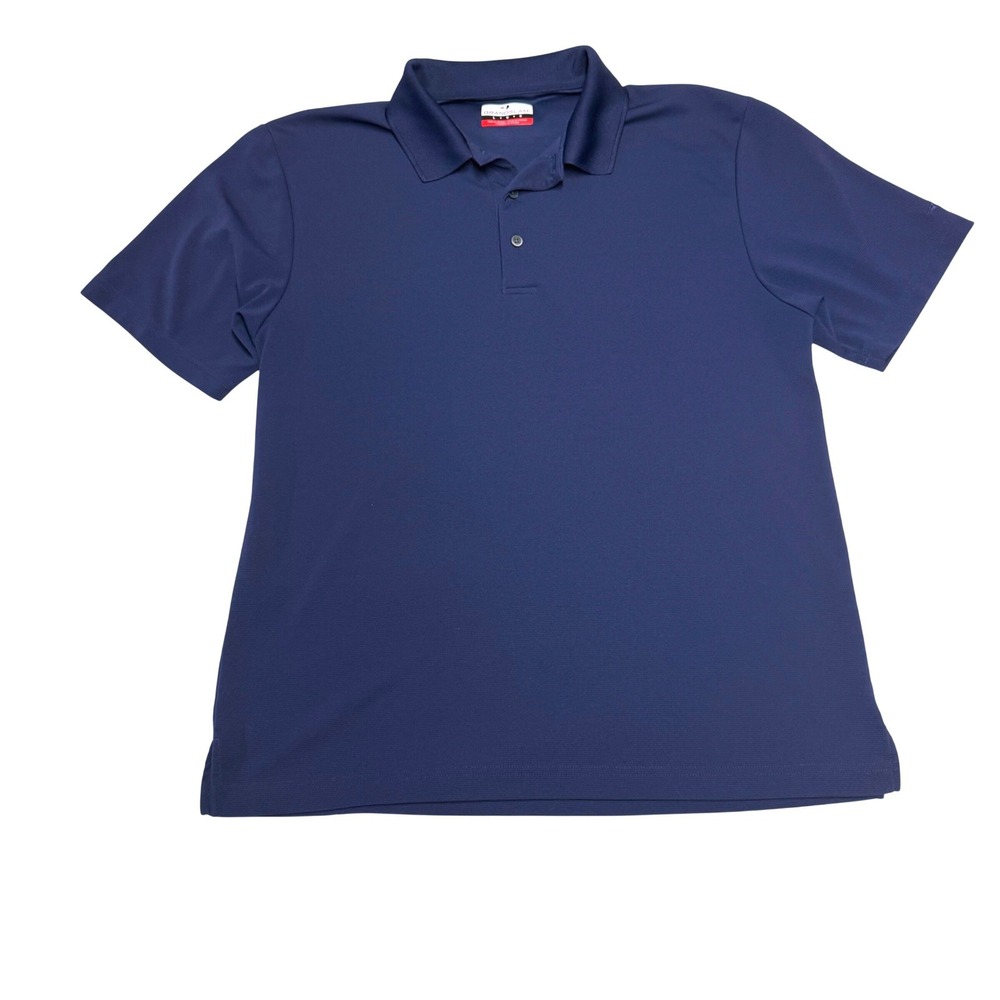 Grand Slam Mens Navy Blue Performance Short Sleeve Polo Shirt Golf Tennis Sport
